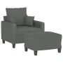 Armchair with stool dark gray fabric 60 cm by , Sofas - Ref: Foro24-3201082, Price: 185,60 €, Discount: %