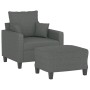 Sillón con taburete tela gris oscuro 60 cm de , Sofás - Ref: Foro24-3201082, Precio: 188,58 €, Descuento: %