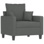 Sillón con taburete tela gris oscuro 60 cm de , Sofás - Ref: Foro24-3201082, Precio: 188,58 €, Descuento: %