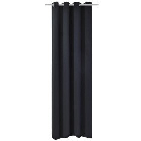 Cortina opaca con ojales de metal 270x245 cm negra de vidaXL, Cortinas y visillos - Ref: Foro24-132203, Precio: 39,71 €, Desc...
