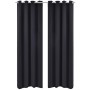 Cortina opaca con ojales de metal 270x245 cm negra de vidaXL, Cortinas y visillos - Ref: Foro24-132203, Precio: 39,71 €, Desc...