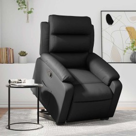 Sillón reclinable elevable cuero artificial negro en Sillones | Comprar online en Foru.es
