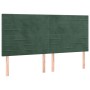 Cabeceros 4 unidades de terciopelo verde oscuro 90x5x78/88 cm de , Cabeceros y pies de cama - Ref: Foro24-3116535, Precio: 13...