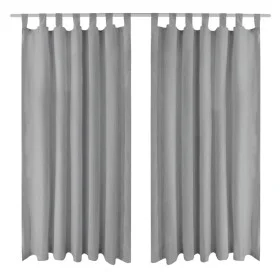 Cortinas de micro-raso con bucles 2 unidades 140x225 cm gris de vidaXL, Cortinas y visillos - Ref: Foro24-132214, Precio: 24,...
