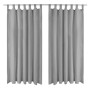 Cortinas de micro-raso con bucles 2 unidades 140x225 cm gris de vidaXL, Cortinas y visillos - Ref: Foro24-132214, Precio: 26,...