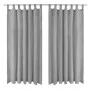 Cortinas de micro-raso con bucles 2 unidades 140x225 cm gris de vidaXL, Cortinas y visillos - Ref: Foro24-132214, Precio: 24,...