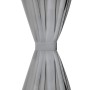 Cortinas de micro-raso con bucles 2 unidades 140x225 cm gris de vidaXL, Cortinas y visillos - Ref: Foro24-132214, Precio: 26,...