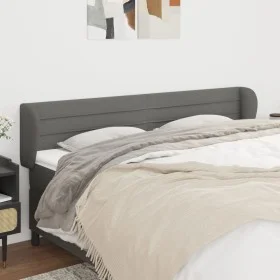Dark gray fabric headboard 203x23x78/88 cm by , Headboards and footboards - Ref: Foro24-3117307, Price: 76,19 €, Discount: %