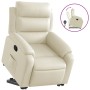 Sillón reclinable elevable cuero artificial color crema en Sillones | Comprar online en Foru.es