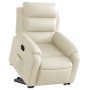 Sillón reclinable elevable cuero artificial color crema en Sillones | Comprar online en Foru.es
