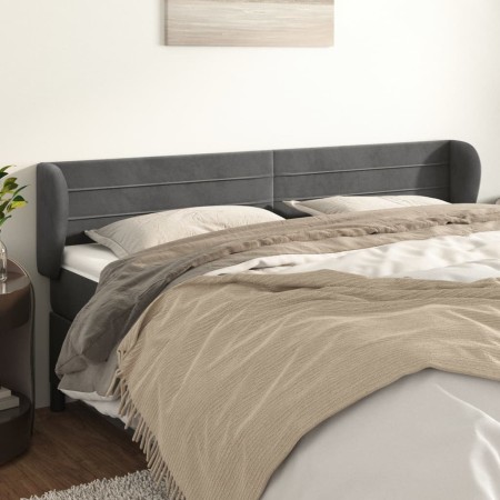 Cabecero de terciopelo gris oscuro 203x23x78/88 cm de , Cabeceros y pies de cama - Ref: Foro24-3117351, Precio: 61,02 €, Desc...