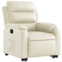 Sillón reclinable elevable cuero artificial color crema en Sillones | Comprar online en Foru.es