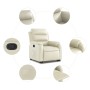 Sillón reclinable elevable cuero artificial color crema en Sillones | Comprar online en Foru.es