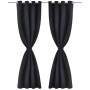Cortinas opacas 2 piezas con ojales de metal 135x175 cm negras de vidaXL, Cortinas y visillos - Ref: Foro24-132199, Precio: 2...