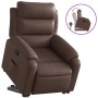 Sillón reclinable elevable cuero sintético marrón en Sillones | Comprar online en Foru.es