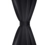 Cortinas opacas 2 piezas con ojales de metal 135x175 cm negras de vidaXL, Cortinas y visillos - Ref: Foro24-132199, Precio: 2...