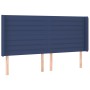 Cabecero con orejas de tela azul 183x16x118/128 cm de , Cabeceros y pies de cama - Ref: Foro24-3119740, Precio: 123,76 €, Des...