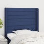 Cabecero con orejas de tela azul 103x16x118/128 cm de , Cabeceros y pies de cama - Ref: Foro24-3119716, Precio: 75,46 €, Desc...