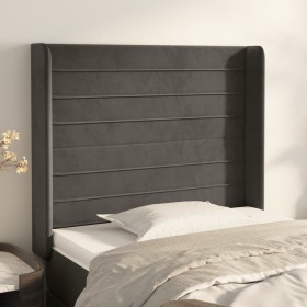 Cabecero con orejas de terciopelo gris oscuro 103x16x118/128 cm de , Cabeceros y pies de cama - Ref: Foro24-3119763, Precio: ...