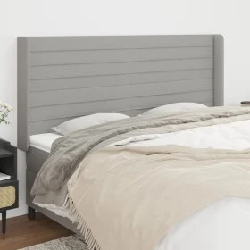 Headboard with light gray fabric ears 203x16x118/128 cm by , Headboards and footboards - Ref: Foro24-3119742, Price: 107,15 €...