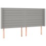 Cabecero con orejas de tela gris claro 203x16x118/128 cm de , Cabeceros y pies de cama - Ref: Foro24-3119742, Precio: 107,50 ...