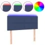 Blue fabric headboard with LED 90x5x78/88 cm by , Headboards and footboards - Ref: Foro24-3121600, Price: 56,66 €, Discount: %
