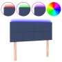 Cabecero con LED de tela azul 90x5x78/88 cm de , Cabeceros y pies de cama - Ref: Foro24-3121600, Precio: 46,62 €, Descuento: %