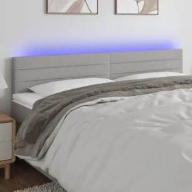 Light gray fabric headboard with LED 180x5x78/88 cm by , Headboards and footboards - Ref: Foro24-3121766, Price: 63,11 €, Dis...