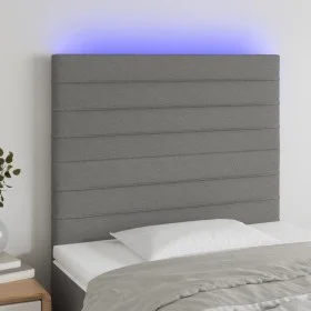 Kopfteil mit LED-Leuchten aus dunkelgrauem Stoff 90x5x118/128 cm von , Kopf- und Fußteile - Ref: Foro24-3122547, Preis: 61,18...
