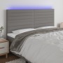 Cabecero con luces LED tela gris oscuro 180x5x118/128 cm de , Cabeceros y pies de cama - Ref: Foro24-3122579, Precio: 108,86 ...
