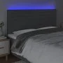 Kopfteil mit LED-Leuchten aus dunkelgrauem Stoff, 200 x 5 x 118/128 cm von , Kopf- und Fußteile - Ref: Foro24-3122587, Preis:...