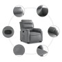 Sillón reclinable elevable cuero artificial gris en Sillones | Comprar online en Foru.es