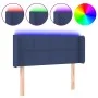 Cabecero con LED de tela azul 93x16x78/88 cm de , Cabeceros y pies de cama - Ref: Foro24-3123224, Precio: 62,36 €, Descuento: %