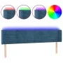Dunkelblaues Samtkopfteil mit LED 203x16x78/88 cm von , Kopf- und Fußteile - Ref: Foro24-3123446, Preis: 72,07 €, Rabatt: %