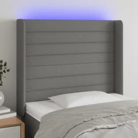 Cabecero con LED de tela gris oscuro103x16x118/128 cm de , Cabeceros y pies de cama - Ref: Foro24-3124179, Precio: 80,27 €, D...