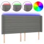 Dunkelgraues Stoffkopfteil mit LED 183x16x118/128 cm von , Kopf- und Fußteile - Ref: Foro24-3124203, Preis: 115,62 €, Rabatt: %