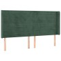 Cabecero con LED de terciopelo verde oscuro 203x16x118/128 cm de , Cabeceros y pies de cama - Ref: Foro24-3124257, Precio: 15...