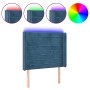 Cabecero con LED de terciopelo azul oscuro 103x16x118/128 cm de , Cabeceros y pies de cama - Ref: Foro24-3124234, Precio: 78,...