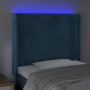Cabecero con LED de terciopelo azul oscuro 103x16x118/128 cm de , Cabeceros y pies de cama - Ref: Foro24-3124234, Precio: 78,...