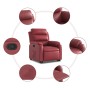 Sillón reclinable elevable cuero artificial rojo tinto en Sillones | Comprar online en Foru.es