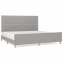 Estructura de cama con cabecero de tela gris claro 200x200 cm de , Camas y somieres - Ref: Foro24-3125162, Precio: 228,87 €, ...