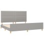 Estructura de cama con cabecero de tela gris claro 200x200 cm de , Camas y somieres - Ref: Foro24-3125162, Precio: 228,87 €, ...