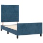 Estructura cama con cabecero terciopelo azul oscuro 100x200 cm de , Camas y somieres - Ref: Foro24-3125804, Precio: 128,67 €,...