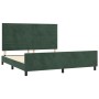 Estructura cama con cabecero terciopelo verde oscuro 180x200 cm de , Camas y somieres - Ref: Foro24-3125833, Precio: 273,17 €...