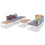 Set de muebles de jardín 4 piezas y cojines aluminio y WPC de vidaXL, Conjuntos de jardín - Ref: Foro24-42867, Precio: 614,72...