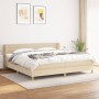 Cama box spring con colchón tela color crema 200x200 cm de , Camas y somieres - Ref: Foro24-3126914, Precio: 560,48 €, Descue...