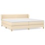 Cama box spring con colchón tela color crema 200x200 cm de , Camas y somieres - Ref: Foro24-3126914, Precio: 560,48 €, Descue...