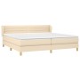 Cama box spring con colchón tela color crema 200x200 cm de , Camas y somieres - Ref: Foro24-3126914, Precio: 560,48 €, Descue...