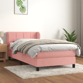 Cama box spring con colchón terciopelo rosa 90x200 cm de , Camas y somieres - Ref: Foro24-3127474, Precio: 307,35 €, Descuent...