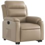 Sillón reclinable elevable cuero artificial color capuchino en Sillones | Comprar online en Foru.es